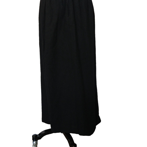 Vintage 50s Marek New York Black Maxi Dress Size S Wool Blend Belted Avant Garde - Picture 8 of 10